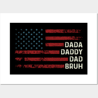 Dada Daddy Dad Bruh American Flag Father's Day Posters and Art